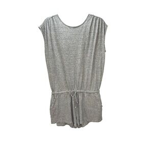 PrAna Womens Retrieve Navy Blue White Striped Romper Hemp Cotton Blend Size M